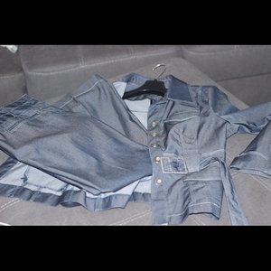 🖤Blue denim like pantsuit